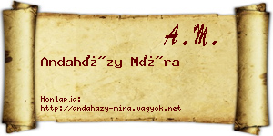 Andaházy Míra névjegykártya